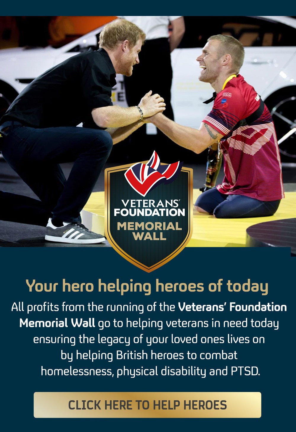 Prince Harry and a veteran