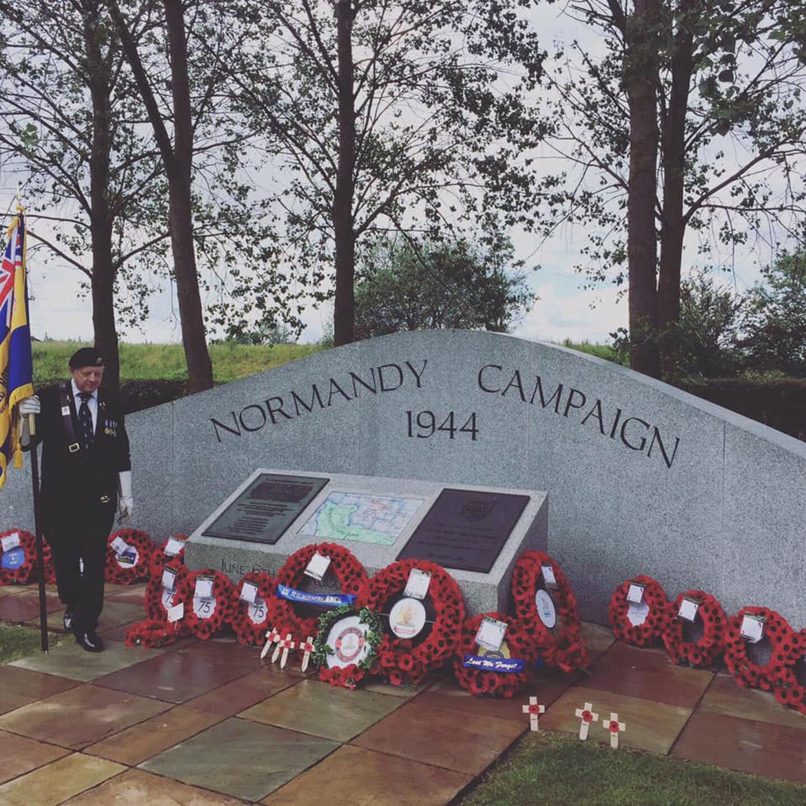 Veteran at Normandy memorial