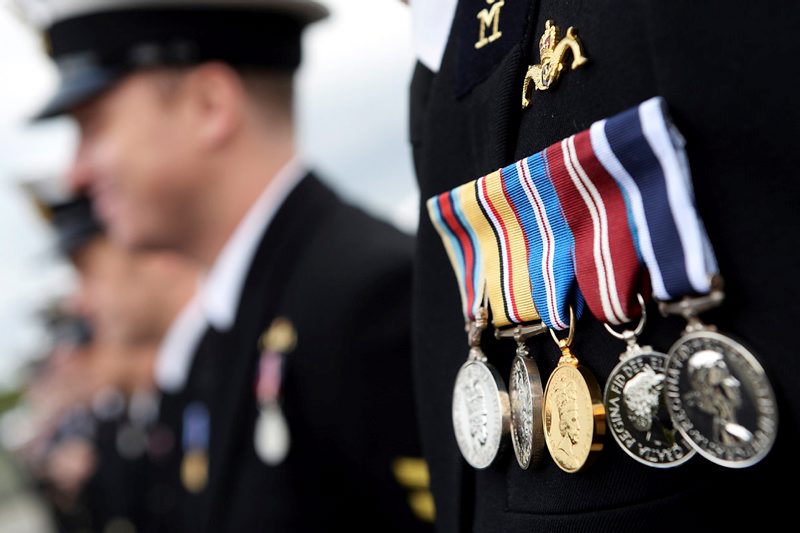 Medals on uniform